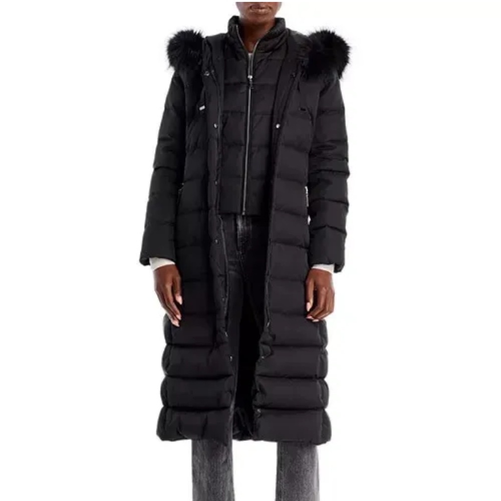 Ellie Tahari real fur, down coat